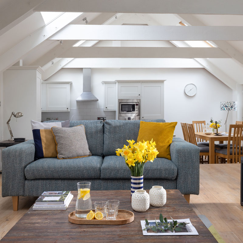 Zennor - View of living area & kitchen