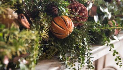 Tregothnan wreath with dried orange