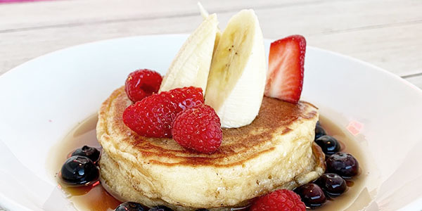 Pancakes for breakfast at Porthmeor cafe