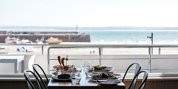 The view of St Ives from Porthminster Kitchen