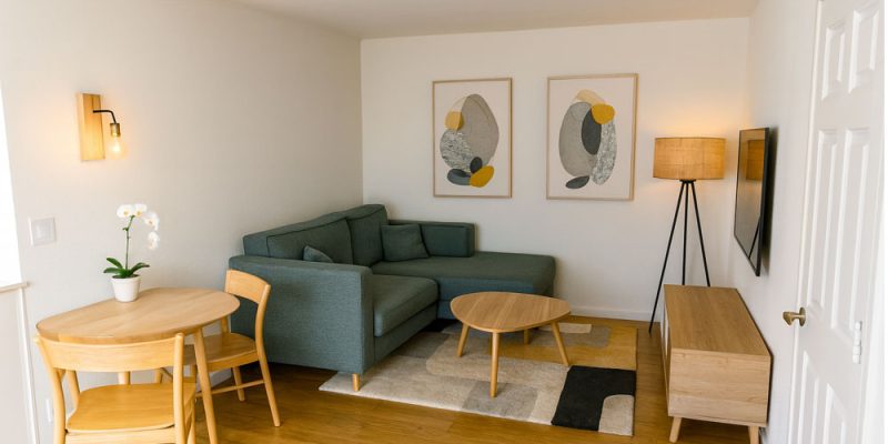 Studio 5 living space- Luxury dog friendly accommodation in St Ives